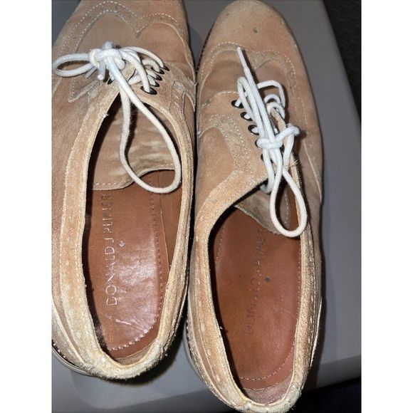 Donald‎ Pliner Oxford Suede Shoes Mens Sz 10.5M Lace Up Tan